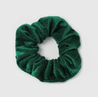 Velvet 12cm Scrunchie Forest Green