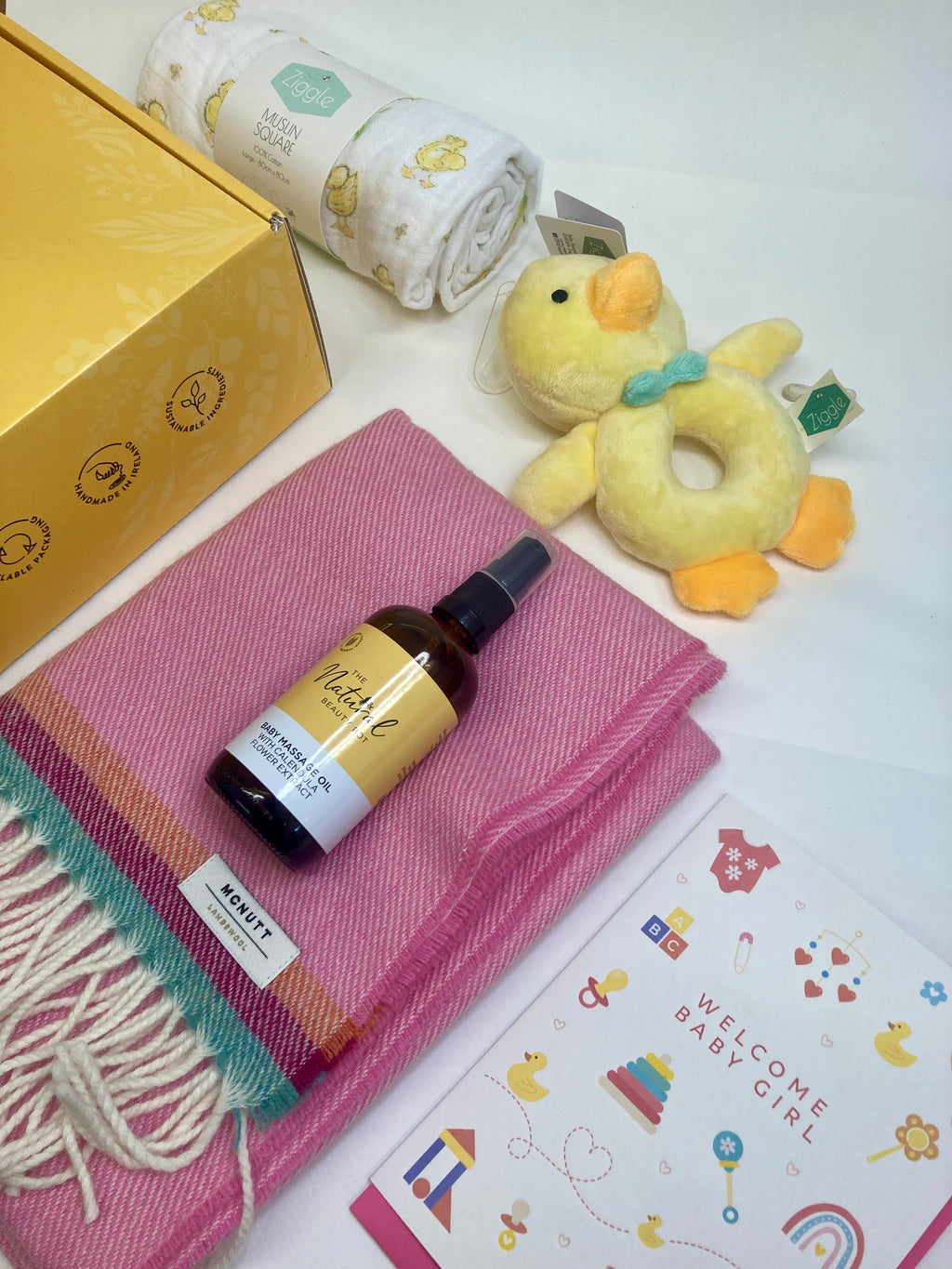 Pink & Yellow Baby Girl Gift Box
