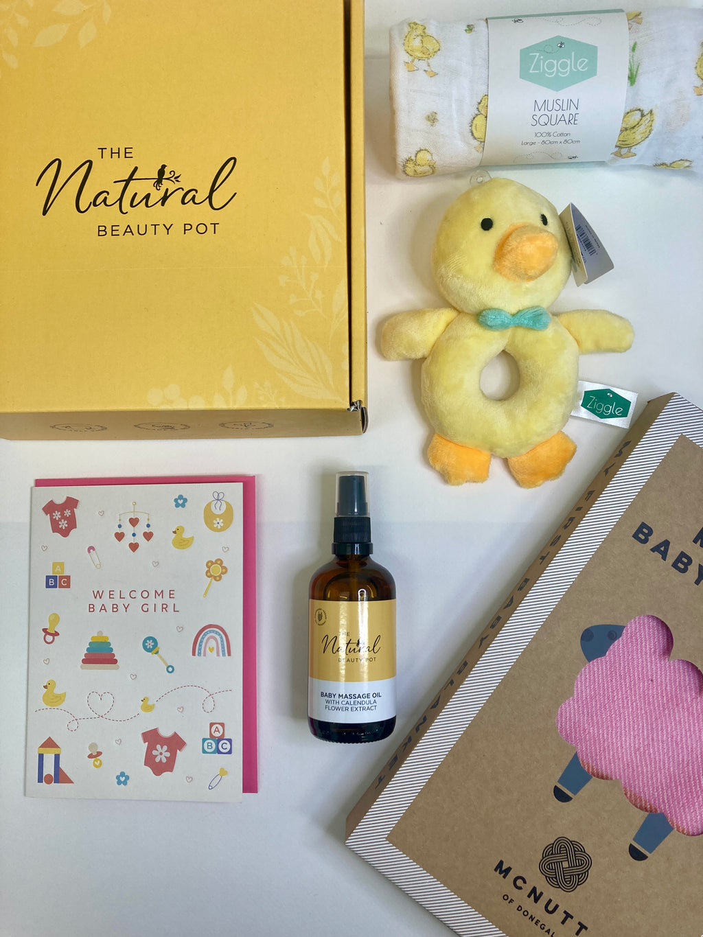 Pink & Yellow Baby Girl Gift Box
