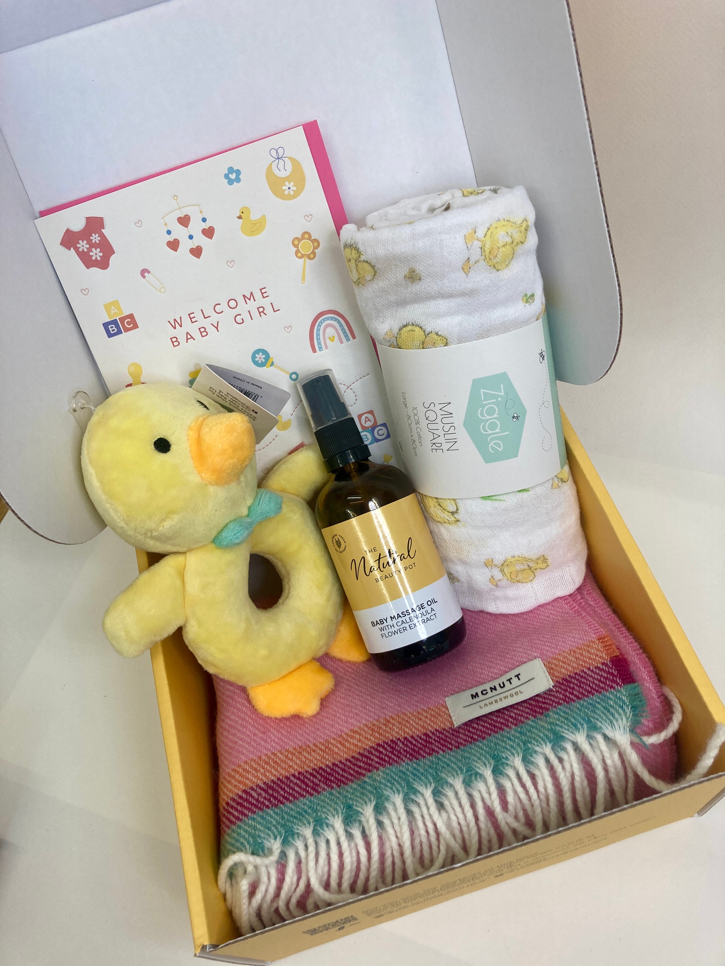 Pink & Yellow Baby Girl Gift Box