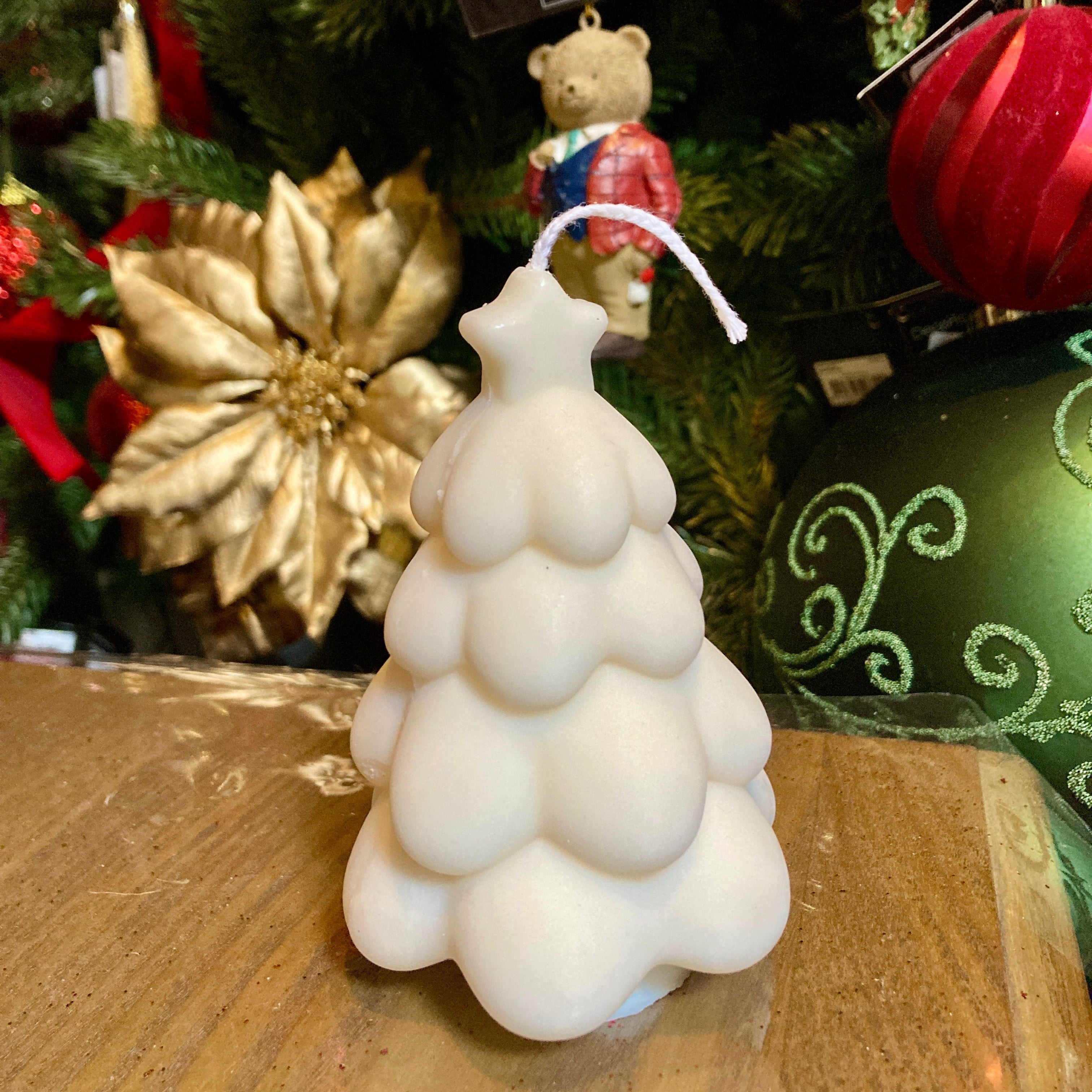 Christmas Tree Shaped Soy Wax Pillar Candle