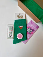 wellbeing gift box under £25 cotton socks, vegan chocolate, organic lip butter, natural hand cream 