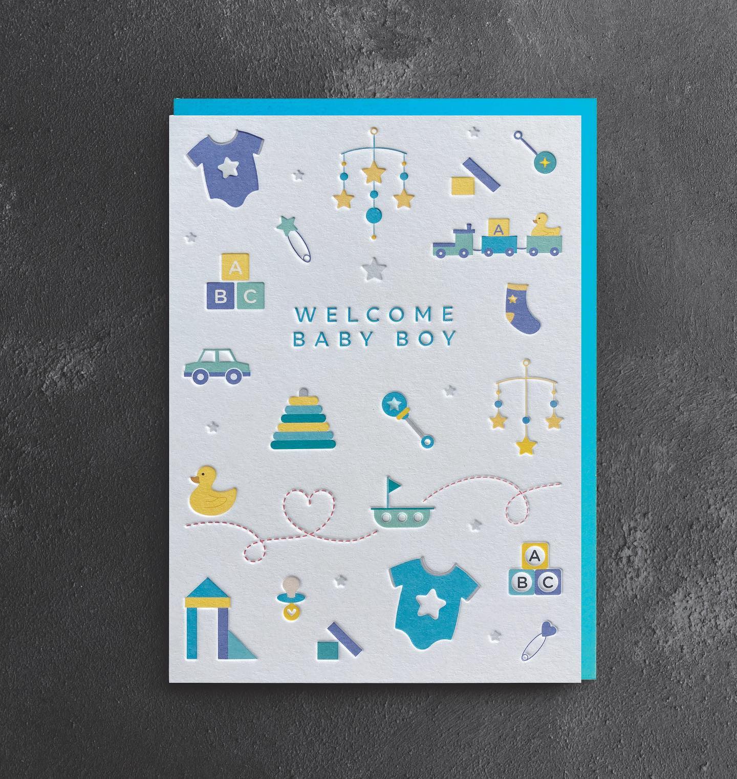 Welcome Baby Boy Greeting Card