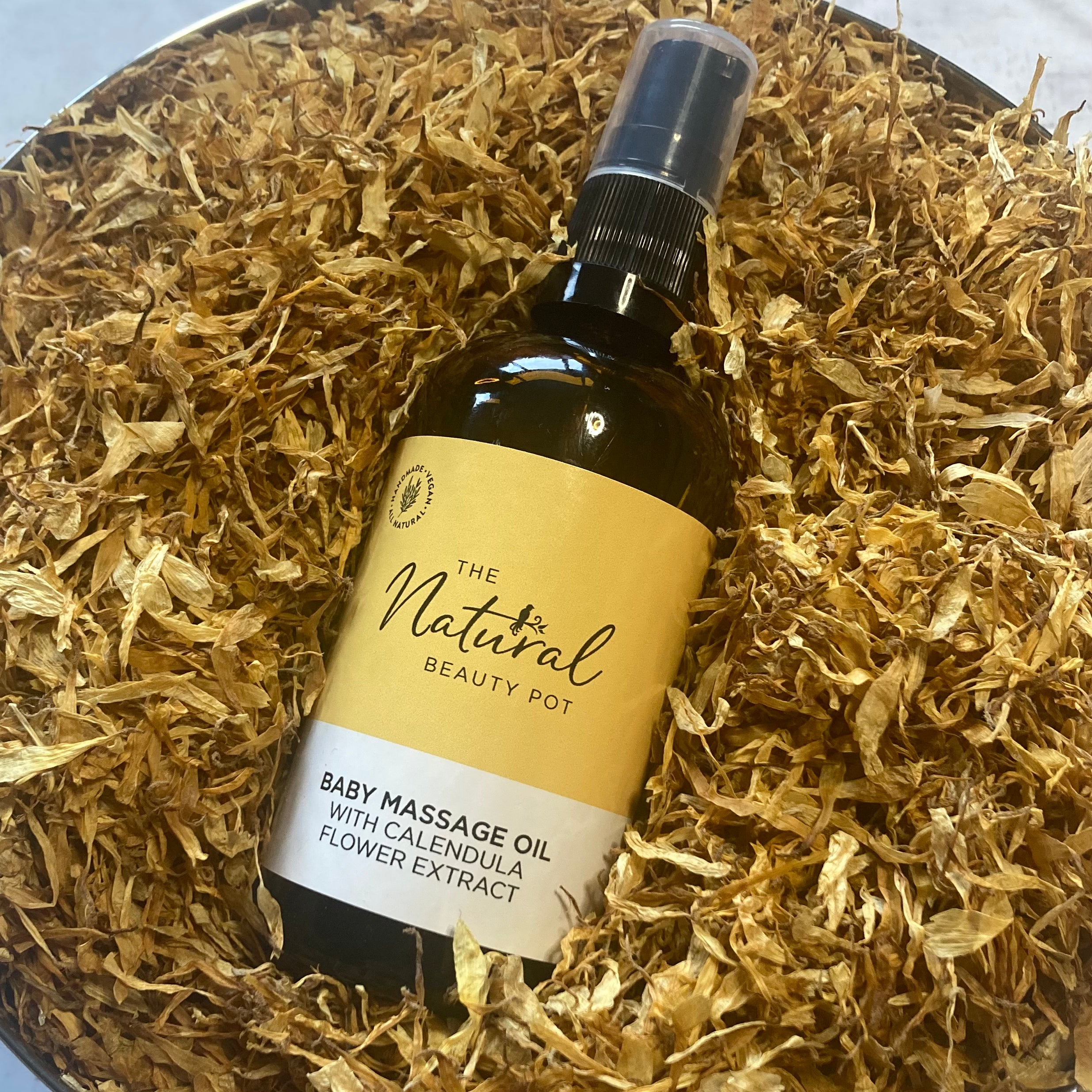Natural organic baby massage oil