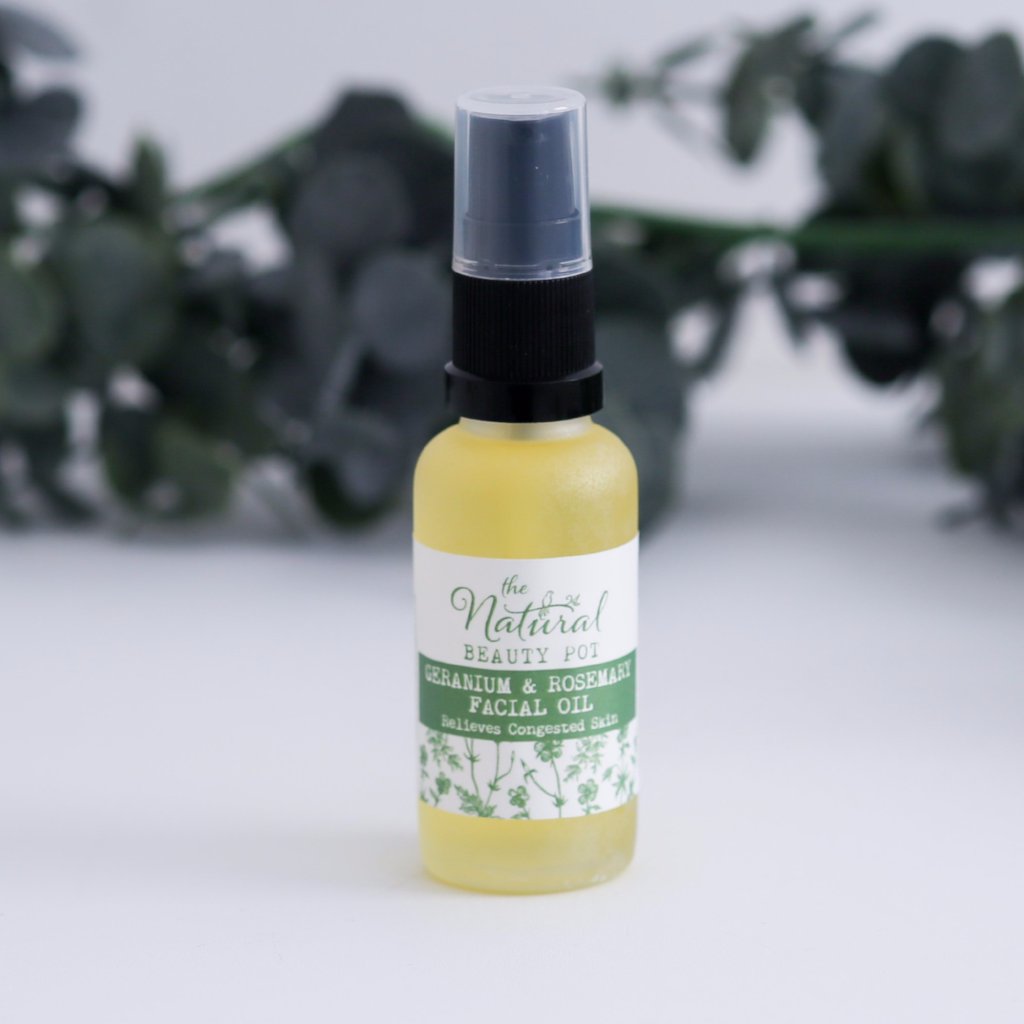 Geranium Rosemary Facial Oil, Natural, Organic, Vegan, Cruelty Free