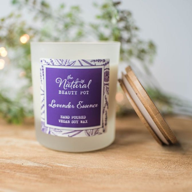 Lavender Essence Soy Wax Candle 30cl in glass jar 