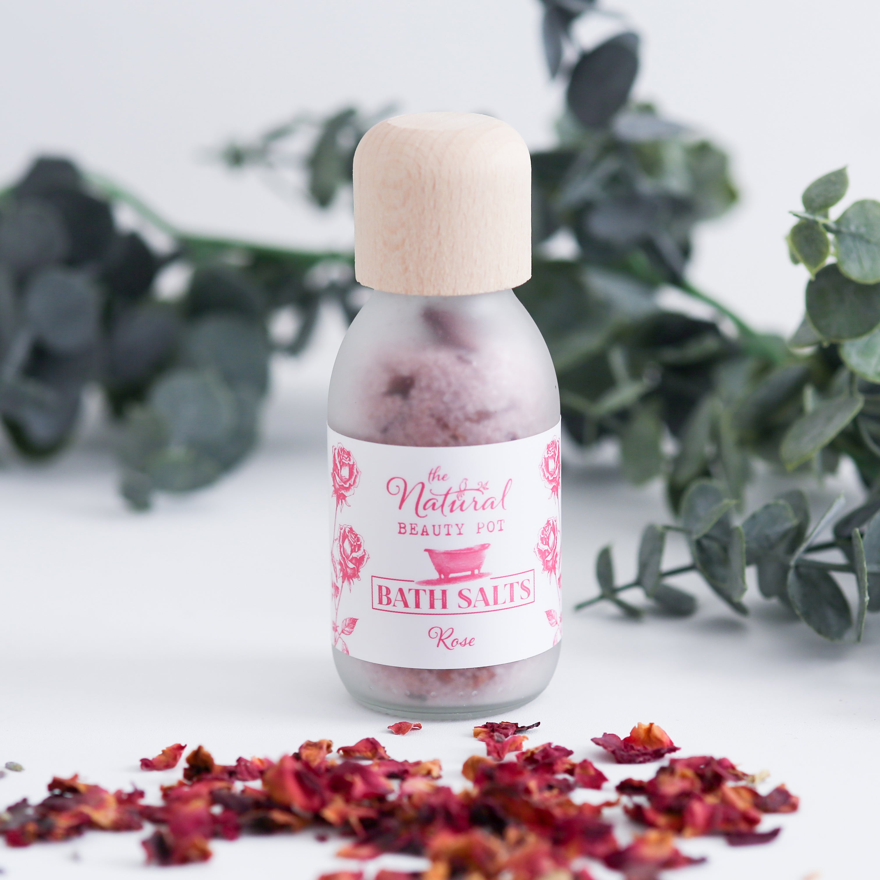 Rose Bath Salts, Natural, Organic, Relaxing Bath, Vegan, Handmade
