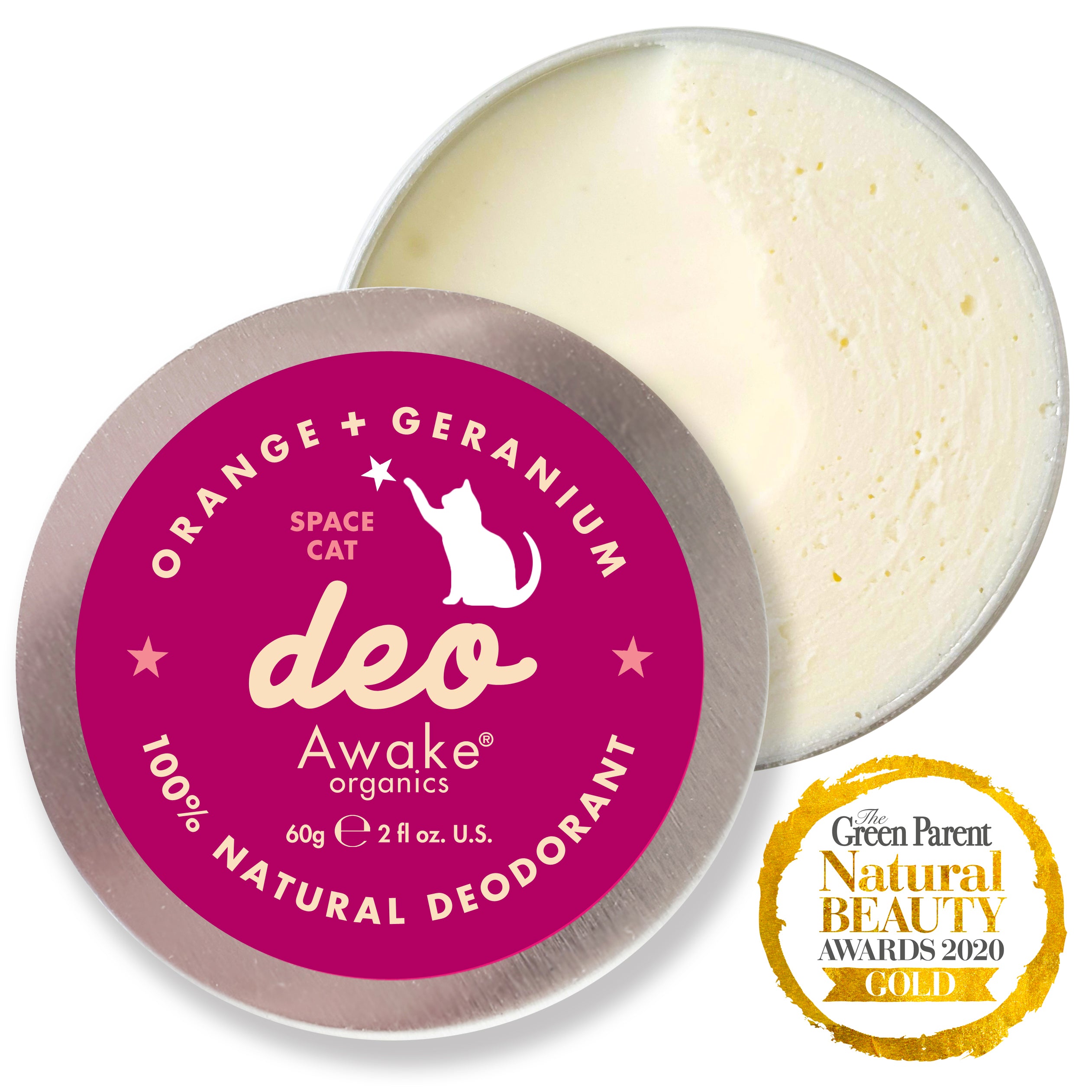 Awake Organics Natural Space Cat Probiotic Deodorant Bicarb Free