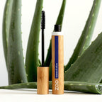 Natural Organic aloe vera mascara made with sustainable bamboo packaging which can be refilled