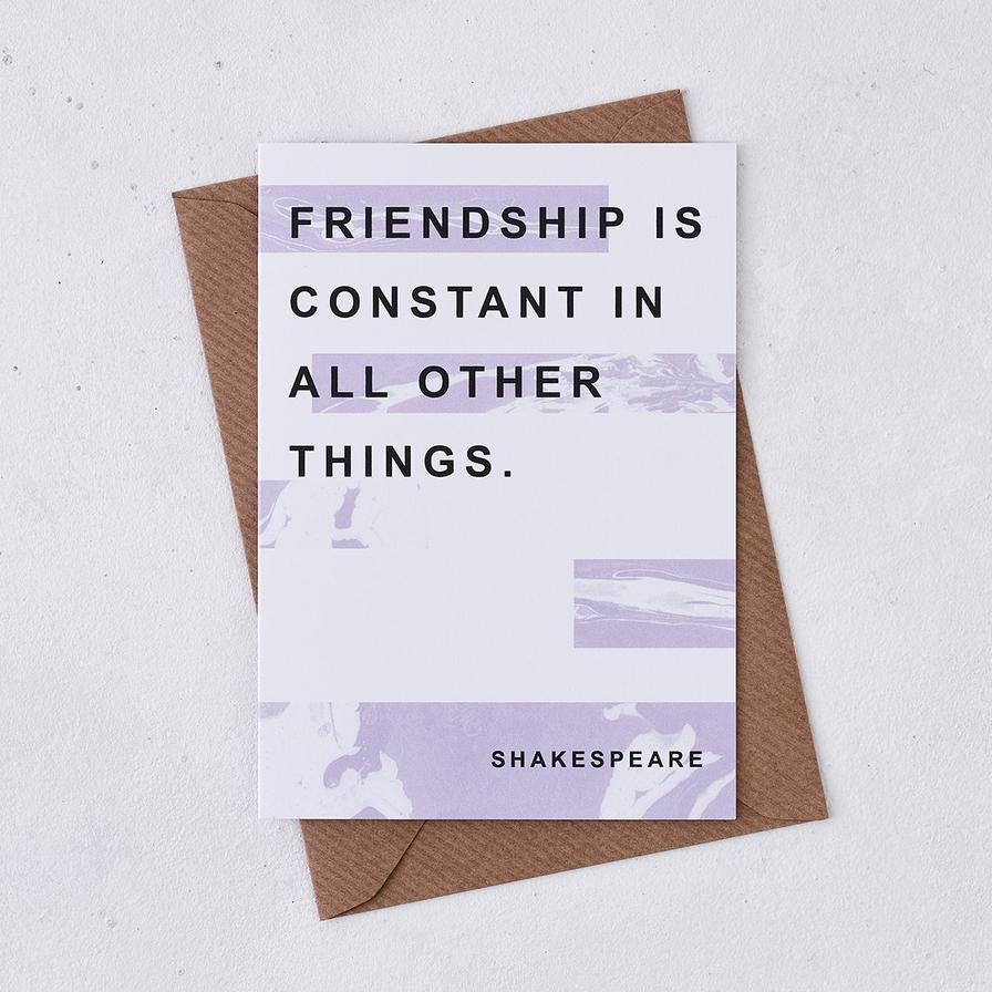 Best Friend Shakespeare Quote Card