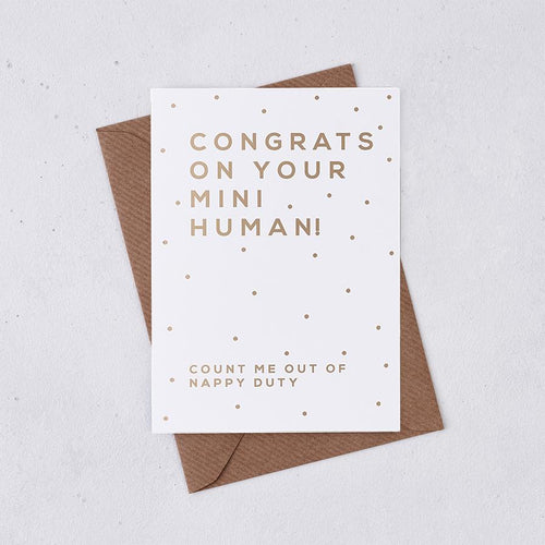 Congratulations On Your Mini Human Baby Card