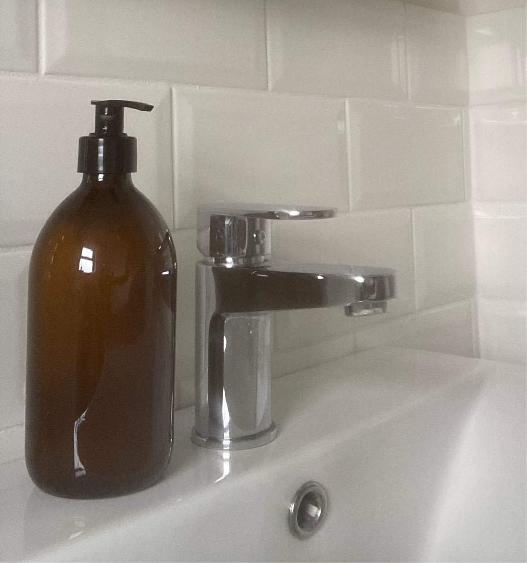 500ml Amber Bottle with Plastic Pump